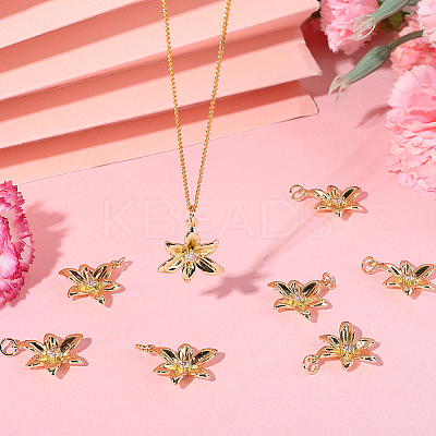 8Pcs Rack Plating Brass Micro Pave Clear Cubic Zirconia Pendants KK-BBC0021-87-1