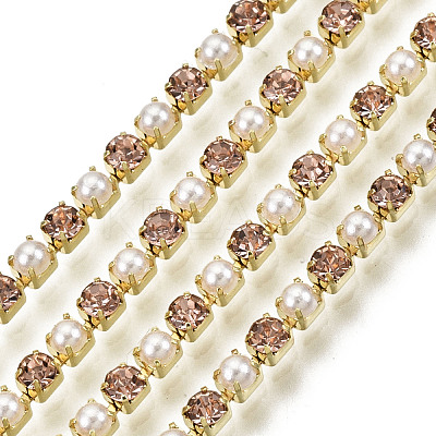 Brass Rhinestone Strass Chains CHC-N017-001A-A18-1