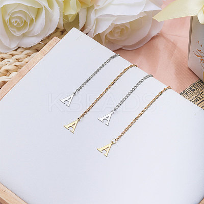 304 Stainless Steel Letter A Charms Pendant Decoration HJEW-GL00002-1