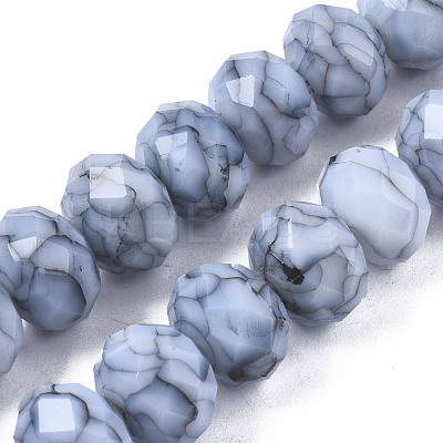 Opaque Baking Paint Glass Beads Strands EGLA-N006-009B-A10-1