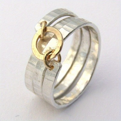 Hammered Brass Finger Rings FS-WG49E2A-04-1