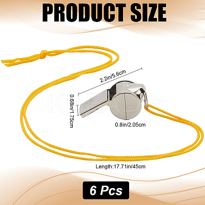 Iron Whistle with Rope NJEW-CN0001-11A-1