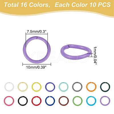 160pcs 16 Colors Baking Paint Iron Jump Rings IFIN-PH0001-85-1