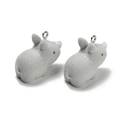 Flocky Opaque Resin Pendants RESI-I335-01P-06-1