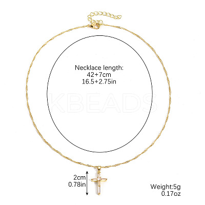 Alloy Crystal Rhinestone Cross Pendant Necklaces for Women FS-WGA4DD0-04-1