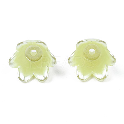 Spray Paint ABS Plastic Imitation Pearl Beads MACR-N013-001E-1