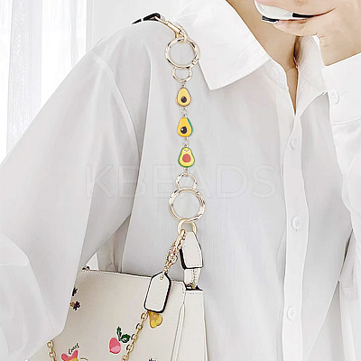 Avocado Alloy Enamel Link Purse Strap Extenders AJEW-AB00070-02-1