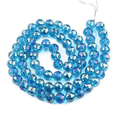 Electroplate Transparent Glass Beads Strands EGLA-N002-46-H06-1
