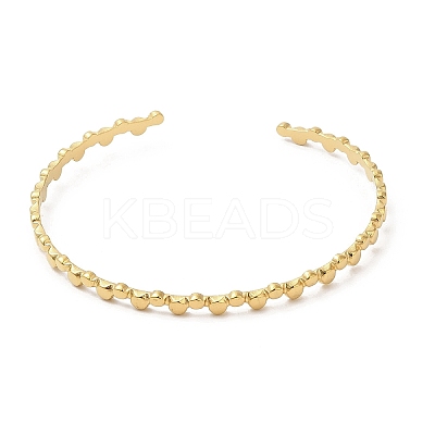 Ion Plating(IP) 304 Stainless Steel Flat Round Wrap Cuff Bangles for Women BJEW-L682-010G-1