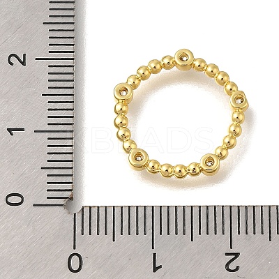 Rack Plating Brass Clear Cubic Zirconia Linking Rings KK-I716-26G-01-1
