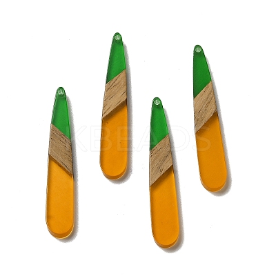 Opaque Resin & Walnut Wood Pendants RESI-D060-A-1