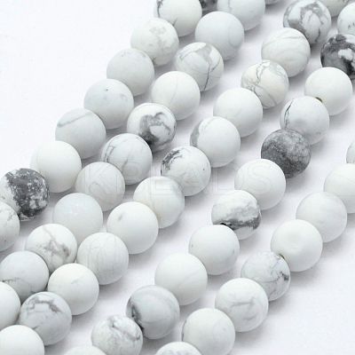 Natural Howlite Beads Strands G-F518-22-6mm-1