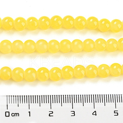 Baking Paint Imitation Jade Glass Round Bead Strands DGLA-Q021-6mm-24-1