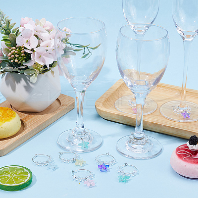 Glass Wine Glass Charms AJEW-SC0001-59-1