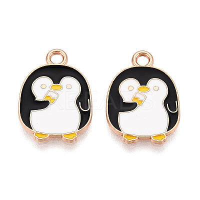 Alloy and Enamel Pendants ENAM-T021-43A-G-1