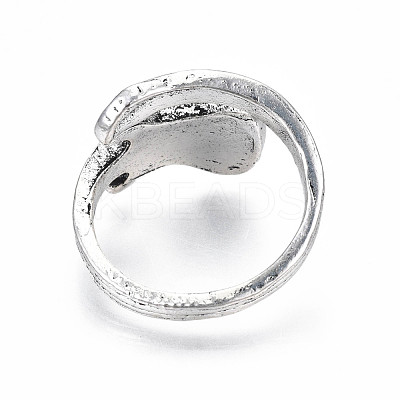 Guitar Alloy Open Cuff Ring for Men Women RJEW-T009-41AS-1