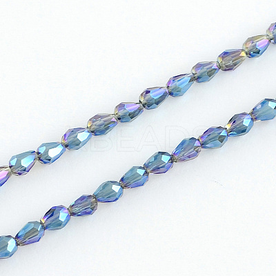 Electroplated Glass Bead Strands EGLA-R147-M-1