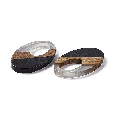 Opaque Resin & Walnut Wood Pendants RESI-M027-02E-1