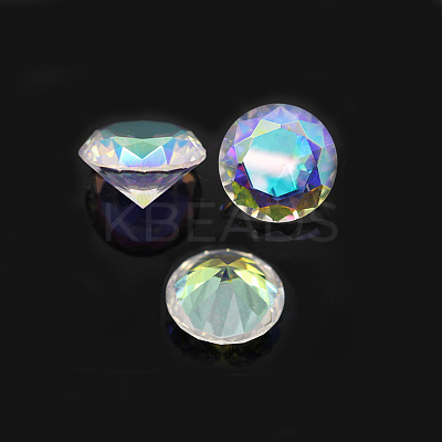Cubic Zirconia Pointed Back Cabochons ZIRC-H108-11A-001AB-1