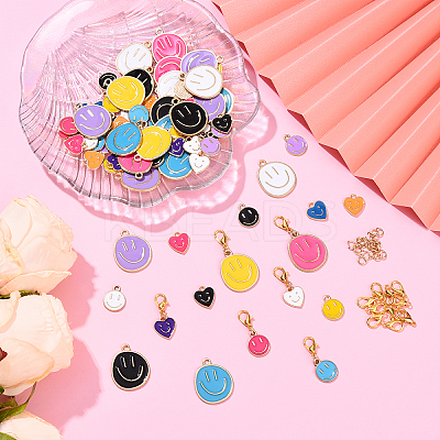 DIY Smiling Face Pendant Decorations Making Kit DIY-YW0017-56-1