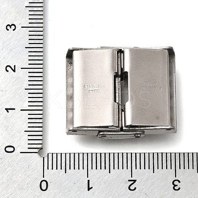 Tarnish Resistant Rectangle 201 Stainless Steel Watch Band Clasps STAS-F067-06-1