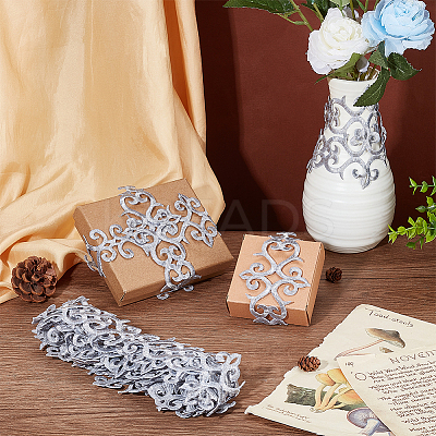 Polyester Floral Embroidery Lace Trim OCOR-WH0079-89-1