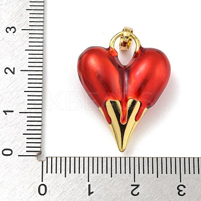 Rack Plating Brass With Enamel Pendants KK-I718-05G-1