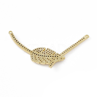 Brass Micro Pave Cubic Zirconia 2-Loop Pendants KK-E068-VC020-1