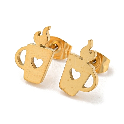 Golden 304 Stainless Steel Stud Earrings for Women EJEW-E294-01G-04-1
