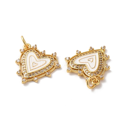 Rack Plating Brass Micro Pave Clear Cubic Zirconia Charms KK-D074-04G-02-1