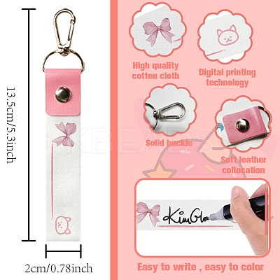 PU Leather & Cotton Name Marker Keychain AJEW-WH0514-043-1