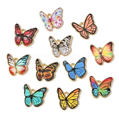 60Pcs 12 Colors Alloy Enamel Pendants FIND-CJ0011-13-1
