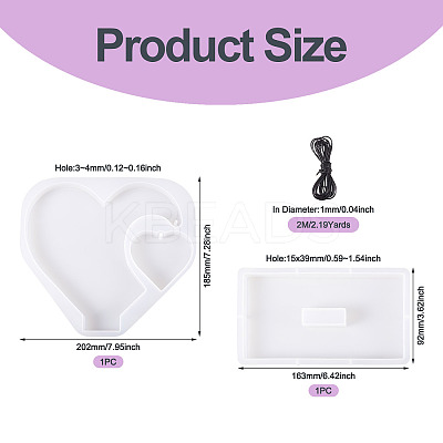 1 Set Heart Photo Frame Silicone Molds DIY-TA0014-77-1