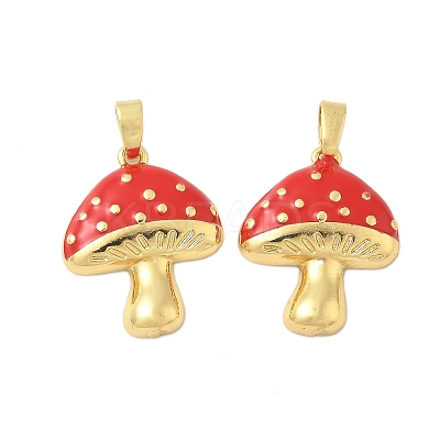 Brass Enamel Pendants KK-B139-22G-01-1