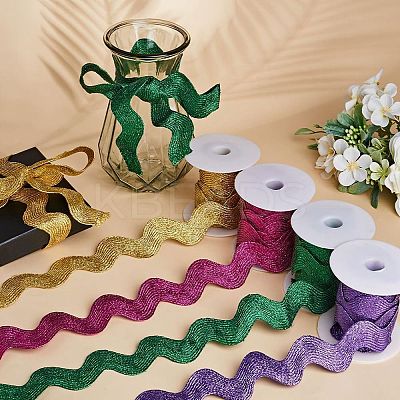5 Yards Polyester Wavy Fringe Trim Ribbon OCOR-GF0003-45A-1