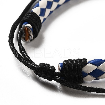 PU Imitation Leather Braided Cord Bracelets for Women LS-BJEW-M290-01G-1
