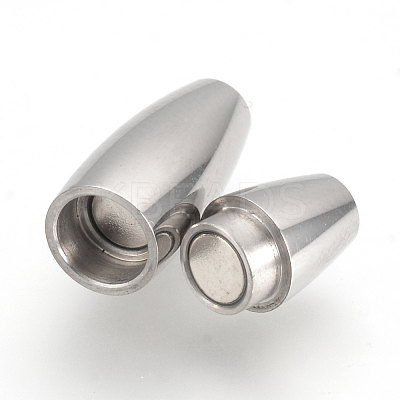Tarnish Resistant 304 Stainless Steel Magnetic Clasps with Glue-in Ends STAS-Q211-31A-1