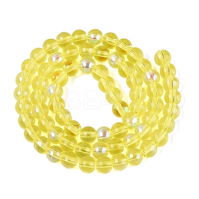 Transparent Electroplate Glass Beads Strands EGLA-Q132-6MM-01A-01-1