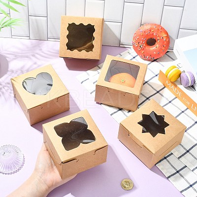 30Pcs 5 Styles Paper Bakery Boxes CON-CJ0001-30-1