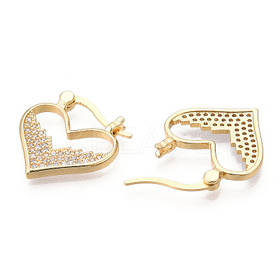 Rack Plating Brass Micro Pave Clear Cubic Zirconia Hoop Earrings EJEW-M223-02G-1