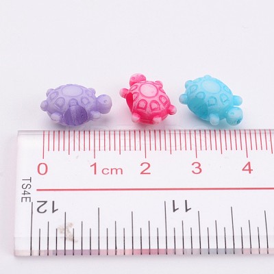 Large Hole Opaque Craft Style Acrylic Tortoise European Beads X-SACR-R697-M64-1