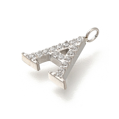 304 Stainless Steel Micro Pave Cubic Zirconia Pendants STAS-H228-06P-A-1