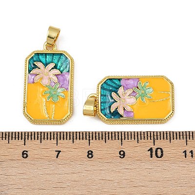Brass Enamel Pendants KK-L190-012G-1