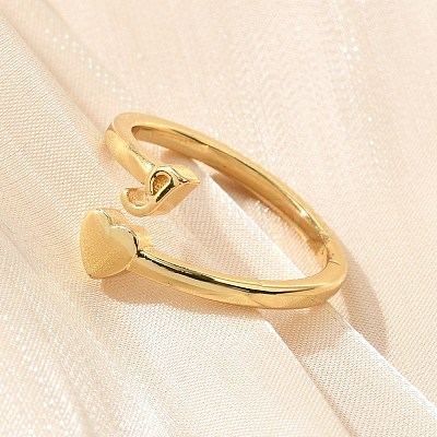 Brass Cuff Rings for Women RJEW-U044-I-1