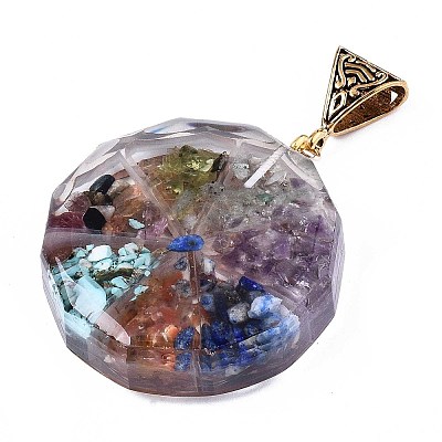 Transparent Epoxy Resin Alchemy Pendants RESI-T049-15-1