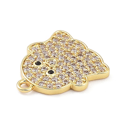 Rack Plating Brass Cubic Zirconia Pendants KK-D031-04G-02-1