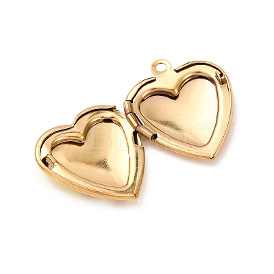 304 Stainless Steel Heart Locket Pendants STAS-Z168-02G-06-1