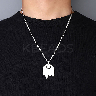 Non-Tarnish 201 Stainless Steel Pendant Necklaces for Man NJEW-Q336-02B-P-1