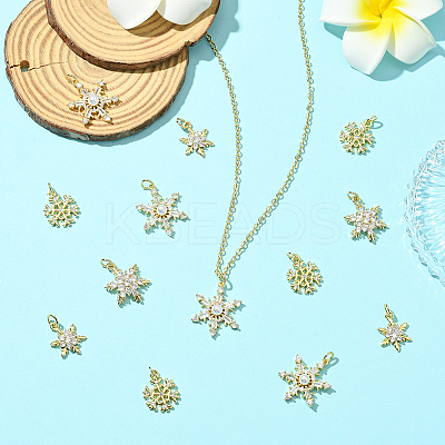 16Pcs 4 Styles Christmas Rack Plating Brass Pendants KK-SC0006-97-1