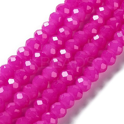 Baking Paint Imitation Jade Glass Bead Strands X-DGLA-A034-J6MM-A28-1